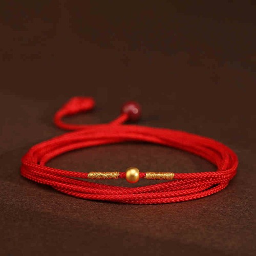 Buddha Stone 999 Gold Red String Belly Chain