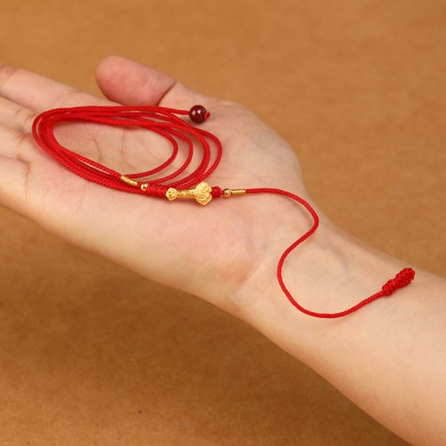 Buddha Stone 999 Gold Red String Belly Chain