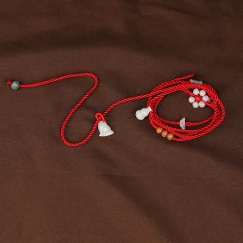 Zodiac Peach Wood Blessing Belly Chain Zodiac Peach Wood Blessing Belly Chain