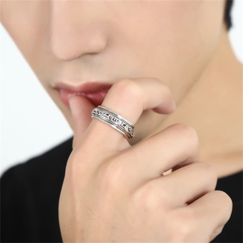 Tibetan Om Mani Padme Hum PiXiu Wealth Rotatable Ring Tibetan Om Mani Padme Hum PiXiu Wealth Rotatable Ring