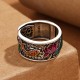 Copper Blue Enamel Lotus Koi Fish Luck Ring Copper Blue Enamel Lotus Koi Fish Luck Ring