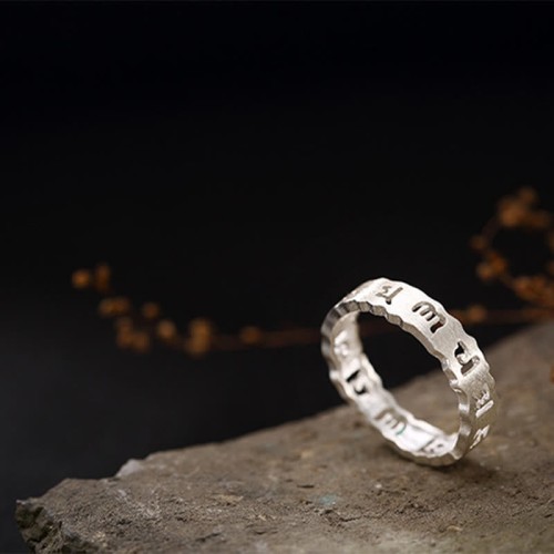 Tibetan Om Mani Padme Hum Peace Hollow Ring Tibetan Om Mani Padme Hum Peace Hollow Ring