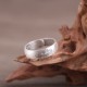 999 Sterling Silver Lotus Elephant Blessing Ring