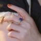 925 Silver Blue Candy Agate Healing Ring 925 Silver Blue Candy Agate Healing Ring