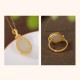 925 Silver Plated Gold Hetian Jade Vine Luck Set 925 Silver Plated Gold Hetian Jade Vine Luck Set