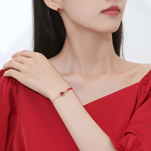 Flash Sale - 925 Silver Dragon Cinnabar Red Agate Protection Set