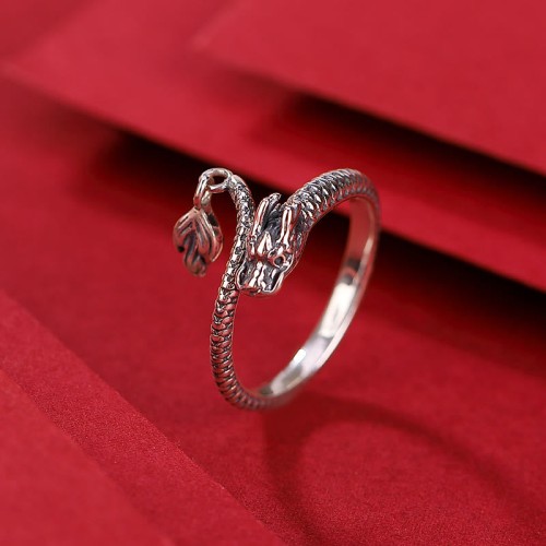 925 Sterling Silver Year of the Dragon Adjustable Ring 925 Sterling Silver Year of the Dragon Adjustable Ring