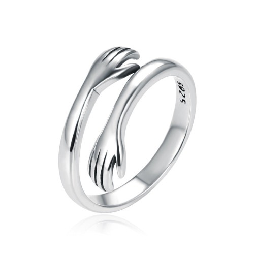 925 Sterling Silver Love Hug Thumb Ring 925 Sterling Silver Love Hug Thumb Ring