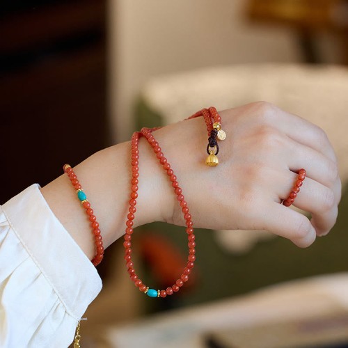 925 Sterling Silver Plated Gold Red Agate Confidence Set 925 Sterling Silver Plated Gold Red Agate Confidence Set