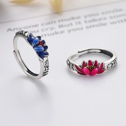 925 Sterling Silver Om Mani Padme Hum Lotus Ring 925 Sterling Silver Om Mani Padme Hum Lotus Ring