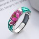925 Silver Lotus Heart Sutra Enlightenment Ring 925 Silver Lotus Heart Sutra Enlightenment Ring