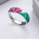 925 Silver Lotus Heart Sutra Enlightenment Ring 925 Silver Lotus Heart Sutra Enlightenment Ring