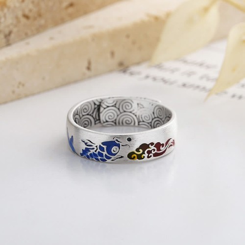 925 Sterling Silver Lucky Koi Fish Wealth Ring 925 Sterling Silver Lucky Koi Fish Wealth Ring