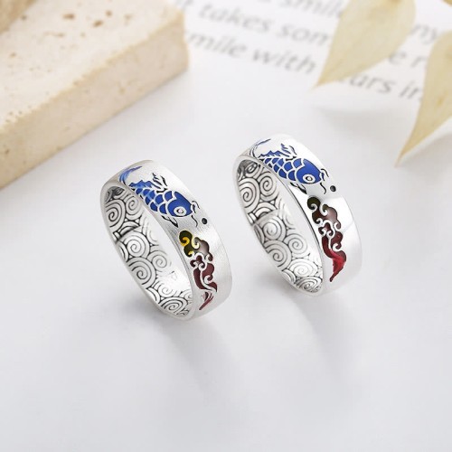 925 Sterling Silver Lucky Koi Fish Wealth Ring 925 Sterling Silver Lucky Koi Fish Wealth Ring