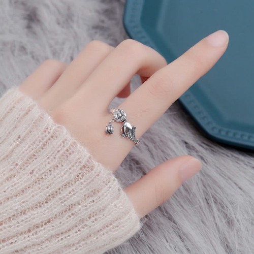 925 Silver Koi Lotus Success Ring