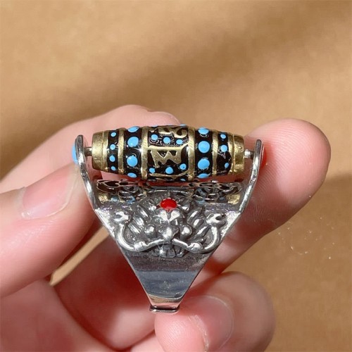 Tibetan Om Mani Padme Hum Peace Rotatable Ring