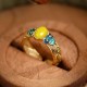 Amber Copper Auspicious Clouds Ring Amber Copper Auspicious Clouds Ring