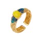 Amber Copper Auspicious Clouds Ring Amber Copper Auspicious Clouds Ring