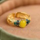 Amber Copper Auspicious Clouds Ring Amber Copper Auspicious Clouds Ring