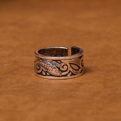 Koi Fish Heart Sutra Luck Wealth Ring Koi Fish Heart Sutra Luck Wealth Ring