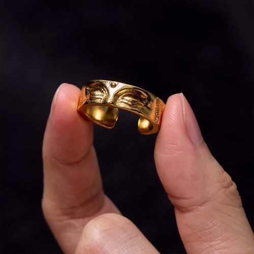 Golden Meditation Buddha Serenity Copper Ring
