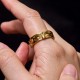 Golden Meditation Buddha Serenity Copper Ring