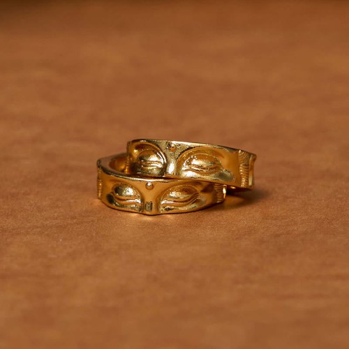 Golden Meditation Buddha Serenity Copper Ring
