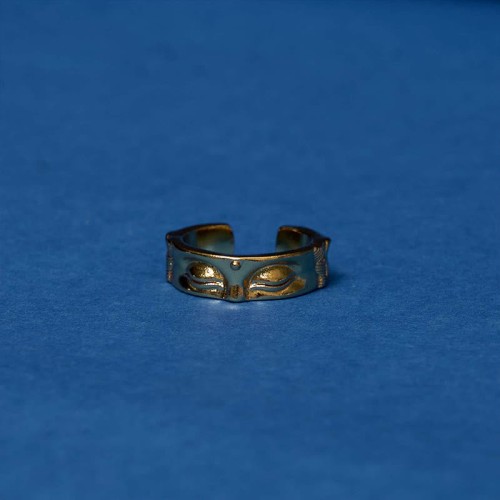 Golden Meditation Buddha Serenity Copper Ring