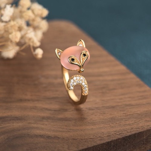 Cat's Eye Copper Fox Love Ring Cat's Eye Copper Fox Love Ring