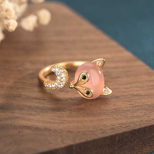 Cat's Eye Copper Fox Love Ring Cat's Eye Copper Fox Love Ring