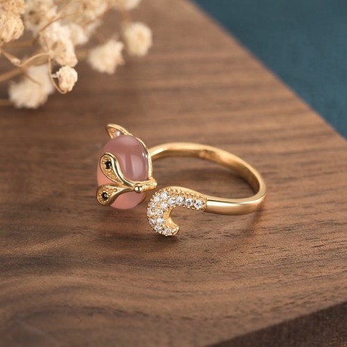 Cat's Eye Copper Fox Love Ring Cat's Eye Copper Fox Love Ring