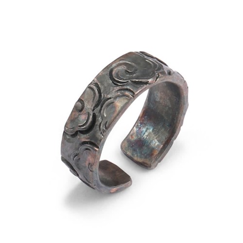 999 Silver Auspicious Clouds Protection Ring