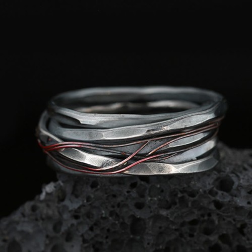 999 Silver Copper Braid Protection Ring 999 Silver Copper Braid Protection Ring