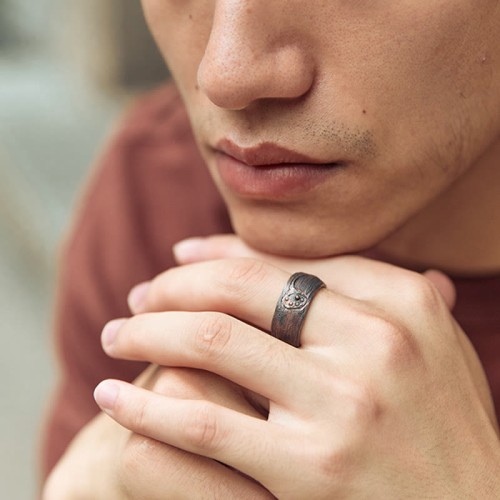 Retro 999 Silver Copper Protection Ring