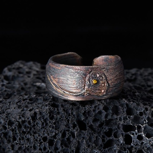 Retro 999 Silver Copper Protection Ring