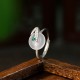 Chalcedony Bamboo Leaf Adjustable Ring Chalcedony Bamboo Leaf Adjustable Ring