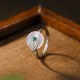 Chalcedony Bamboo Leaf Adjustable Ring Chalcedony Bamboo Leaf Adjustable Ring
