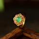 Green Chalcedony Hollow Strength Adjustable Ring Green Chalcedony Hollow Strength Adjustable Ring