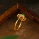 Green Chalcedony Hollow Strength Adjustable Ring Green Chalcedony Hollow Strength Adjustable Ring