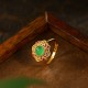 Green Chalcedony Hollow Strength Adjustable Ring Green Chalcedony Hollow Strength Adjustable Ring