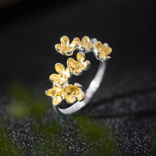 925 Silver Osmanthus Fragrans Ring 925 Silver Osmanthus Fragrans Ring