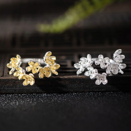 925 Silver Osmanthus Fragrans Ring 925 Silver Osmanthus Fragrans Ring