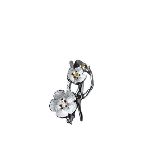 925 Silver Plum Blossom Balance Ring 925 Silver Plum Blossom Balance Ring