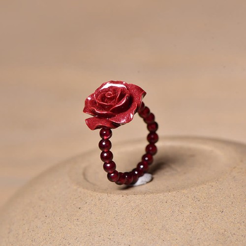 Cinnabar Rose Garnet Focus Ring