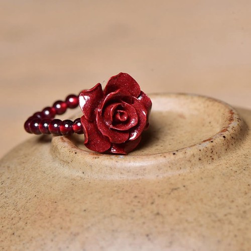 Cinnabar Rose Garnet Focus Ring