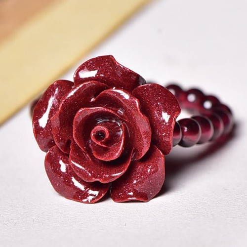 Cinnabar Rose Garnet Focus Ring