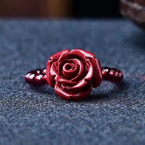Cinnabar Rose Garnet Focus Ring