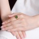 925 Silver Plated Gold Clover Hetian Jade Ring 925 Silver Plated Gold Clover Hetian Jade Ring