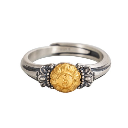 925 Silver Plated Gold Bodhisattva Tara Protection Ring 925 Silver Plated Gold Bodhisattva Tara Protection Ring