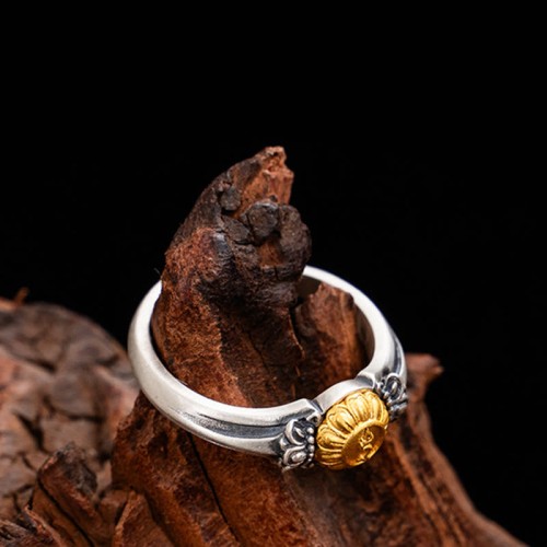 925 Silver Plated Gold Bodhisattva Tara Protection Ring 925 Silver Plated Gold Bodhisattva Tara Protection Ring